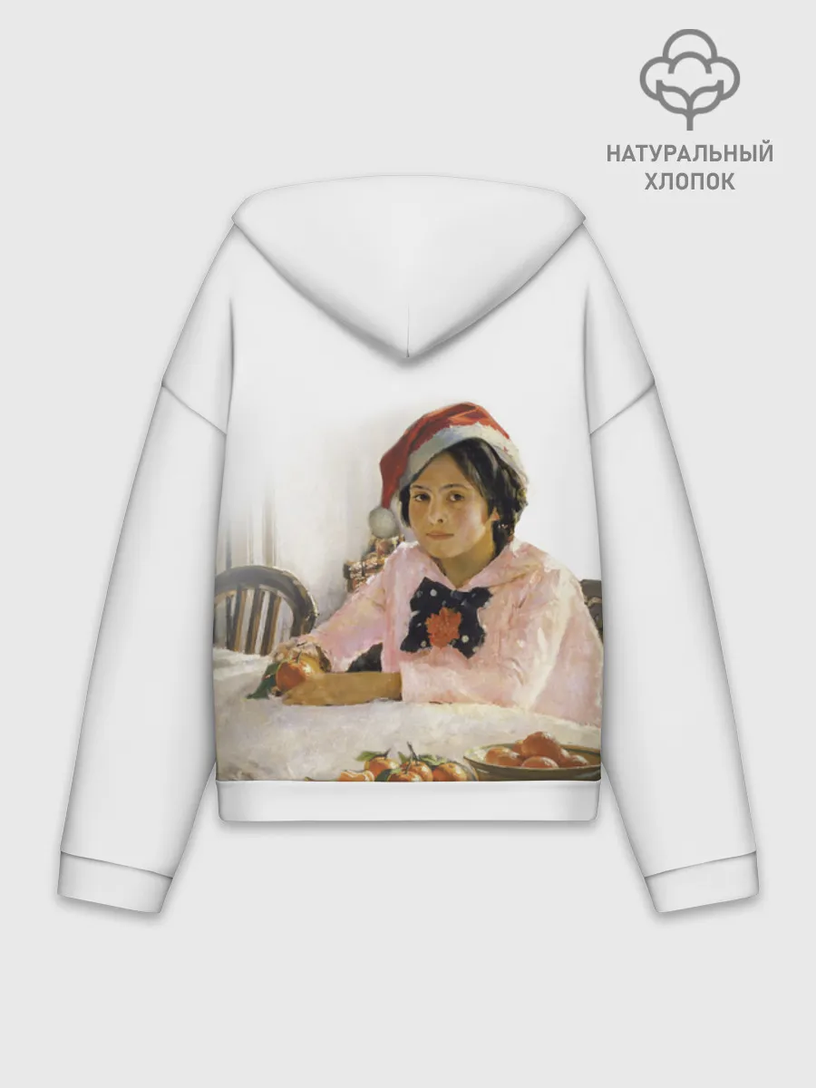 Худи женский оверсайз хлопок / Девочка и мандарины НГ