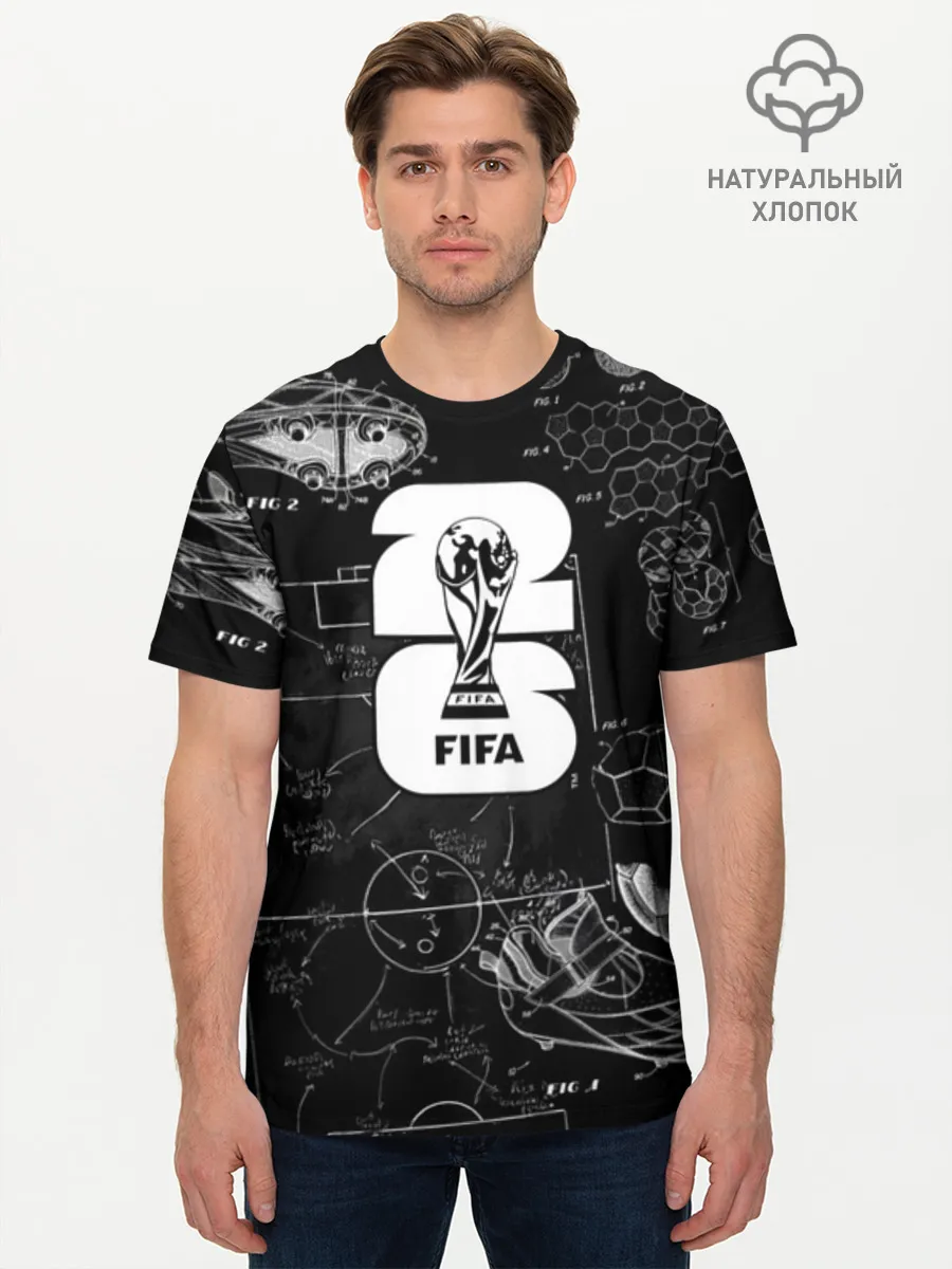 Мужская базовая футболка хлопок / Fifa Black