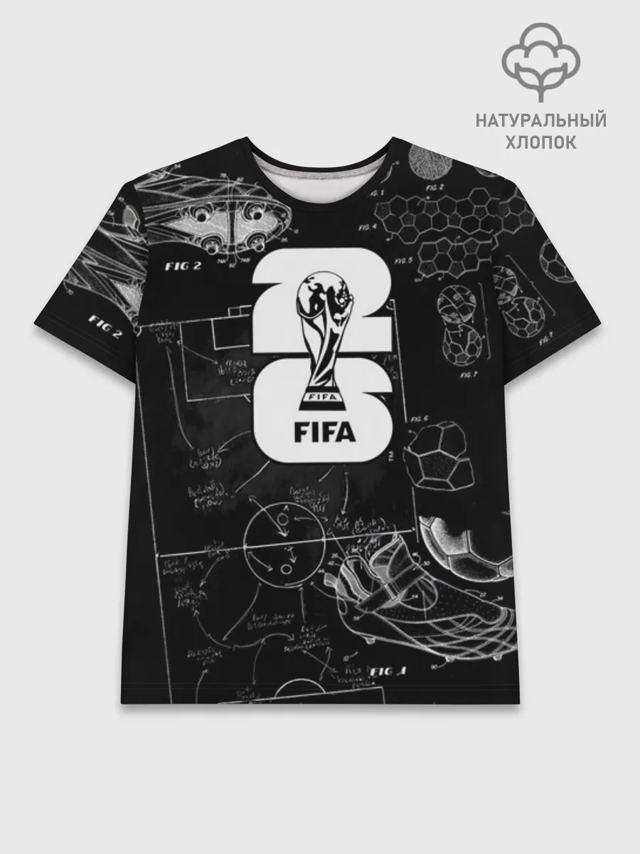 Мужская базовая футболка хлопок / Fifa Black