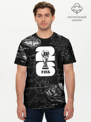 Мужская базовая футболка хлопок / Fifa Black