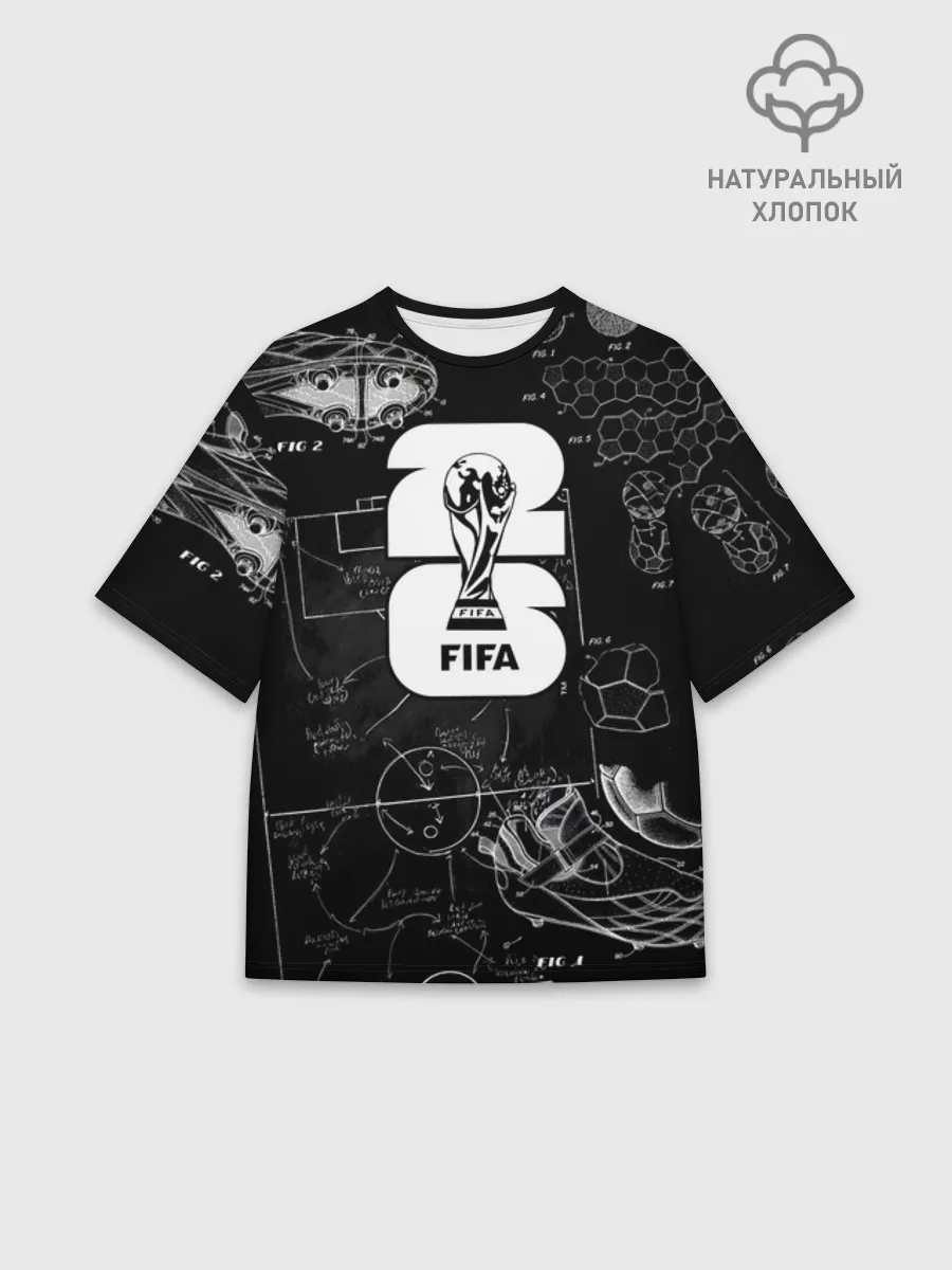 Футболка Мужская оверсайз премиум / Fifa Black