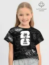 Футболка для девочки укороченная оверсайз хлопок / Fifa Black