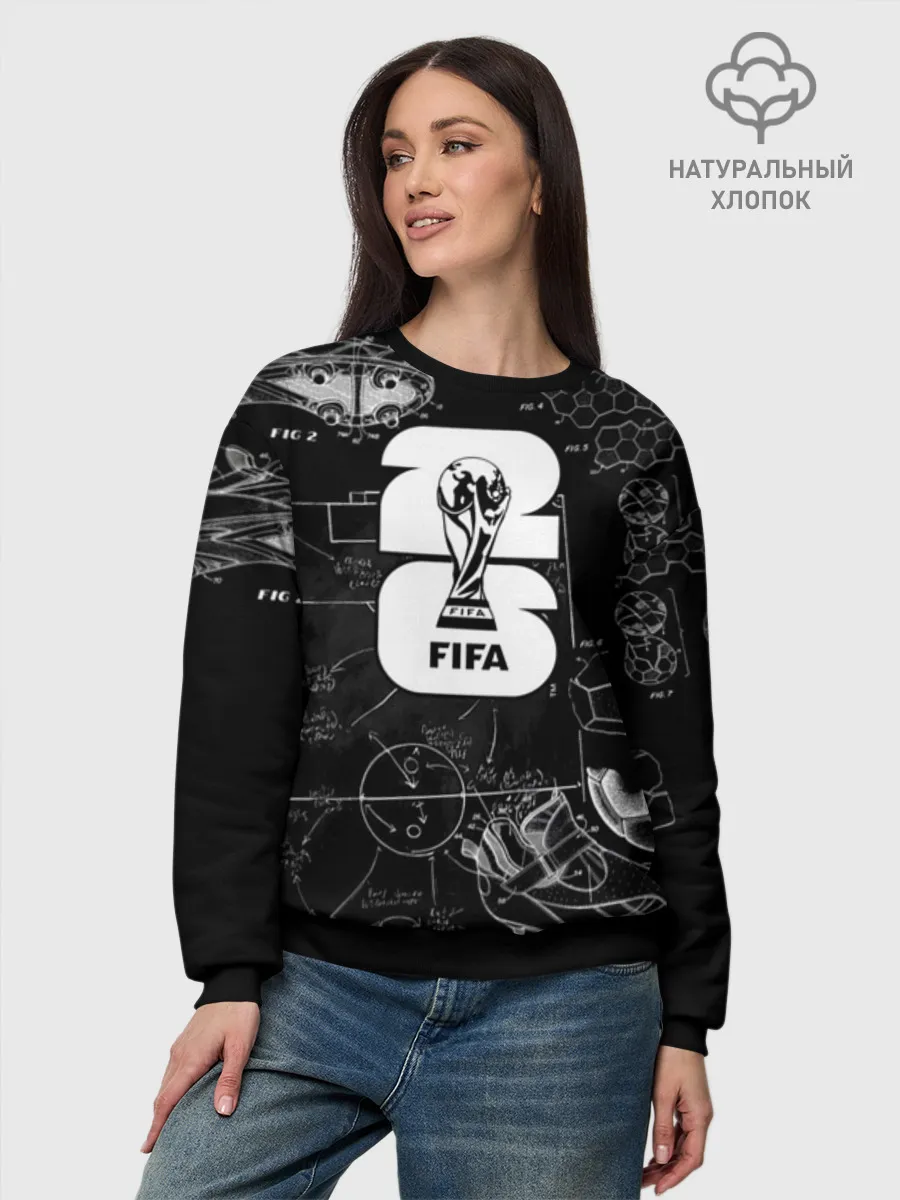 Женский свитшот базовый хлопок / Fifa Black
