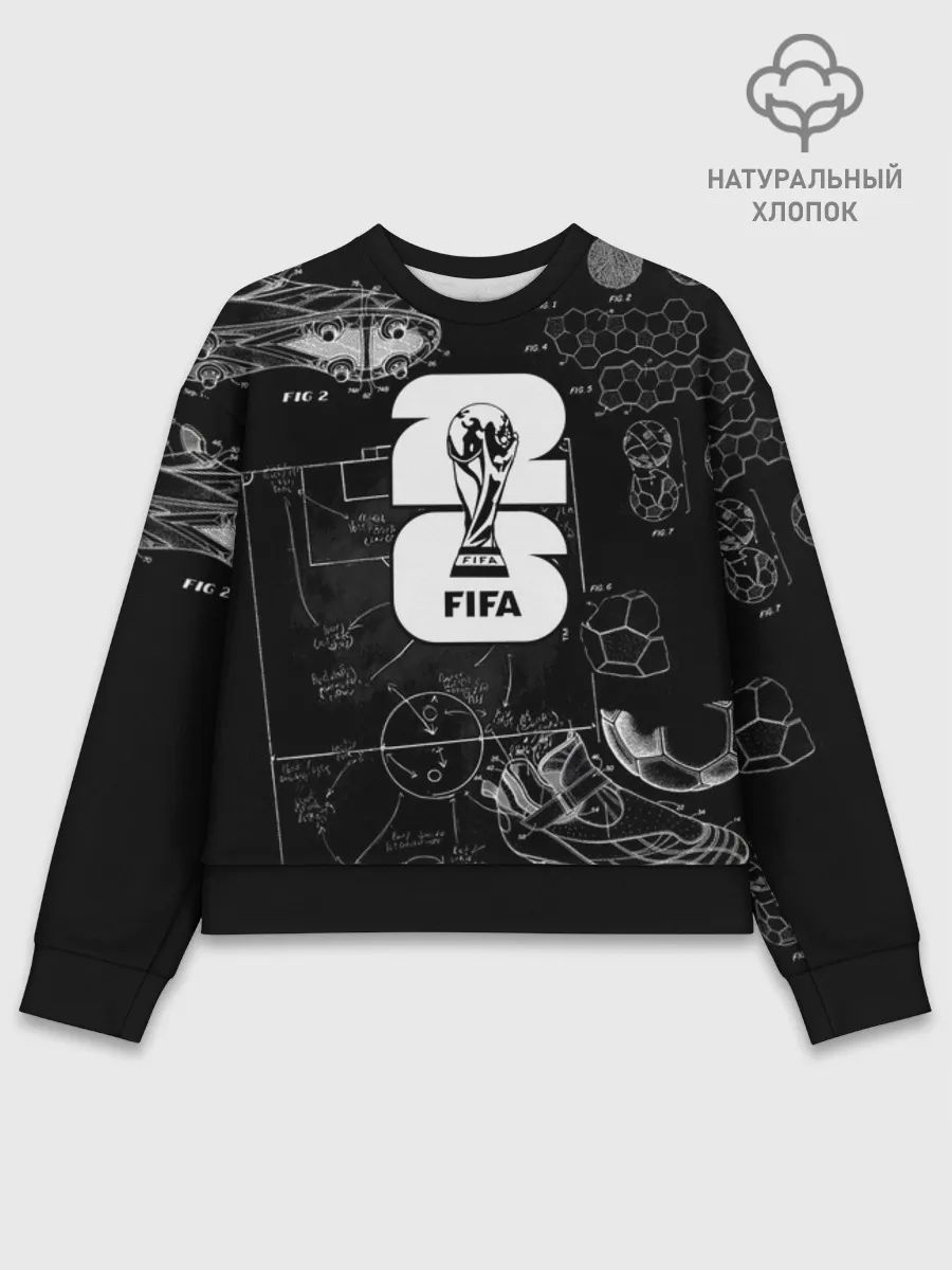 Женский свитшот базовый хлопок / Fifa Black