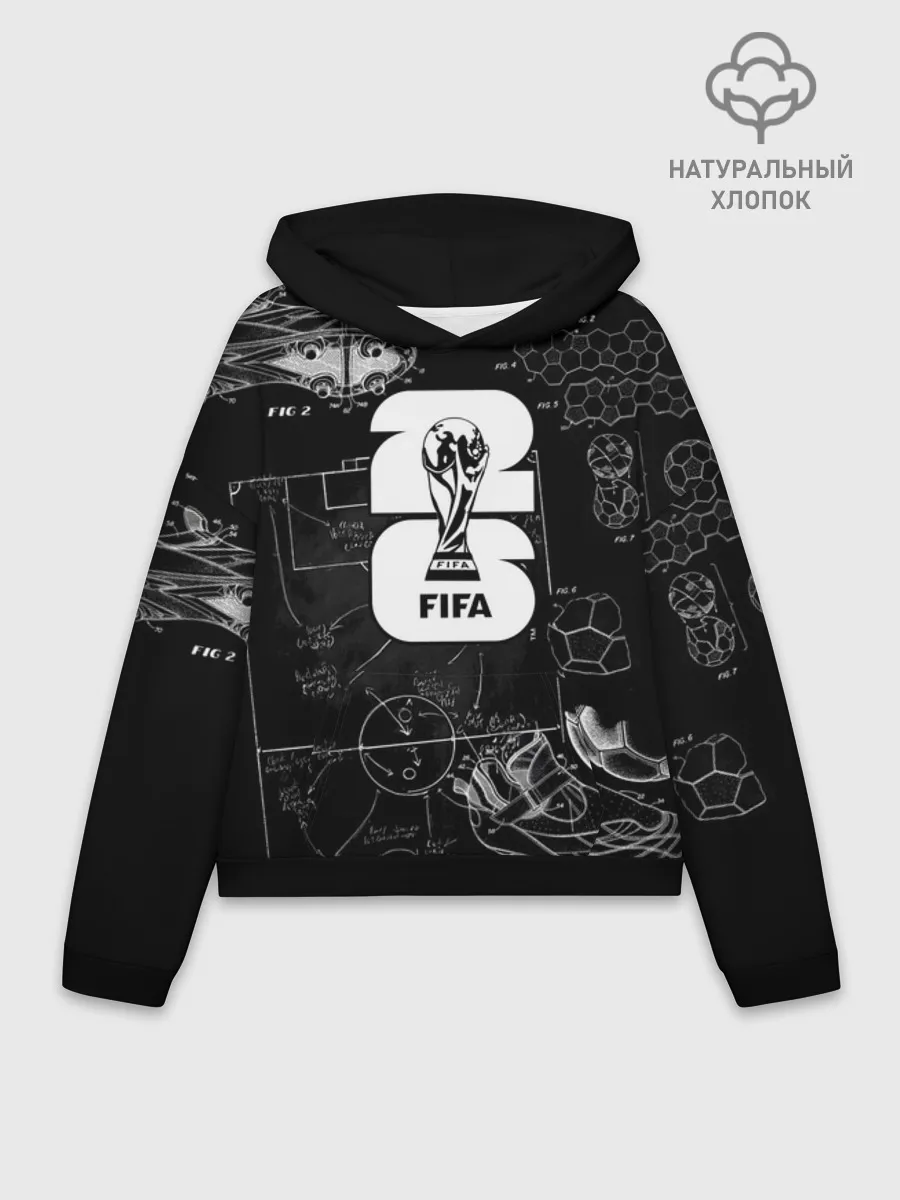 Худи женский оверсайз хлопок / Fifa Black