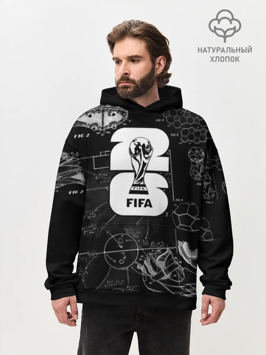 Худи мужской оверсайз хлопок / Fifa Black