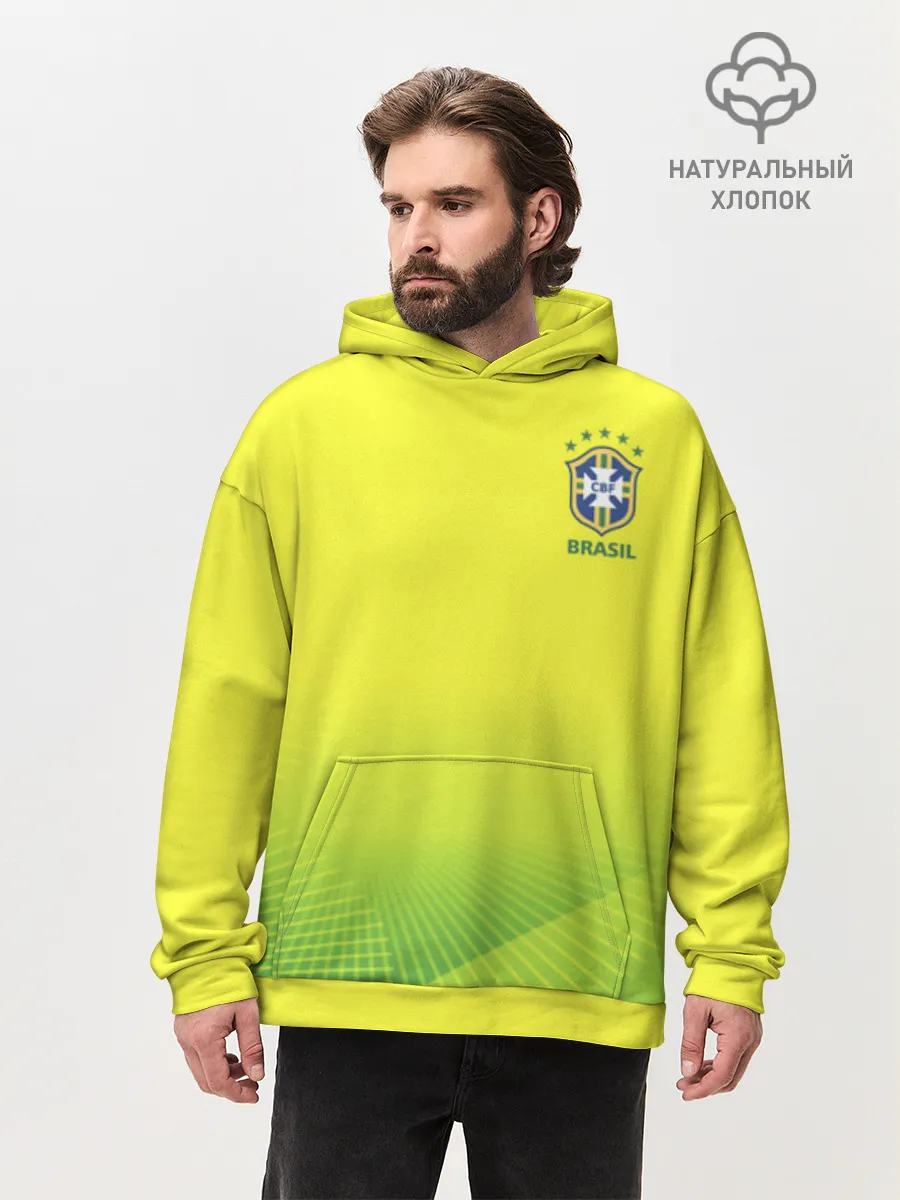 Худи мужской оверсайз хлопок / Football Бразилия