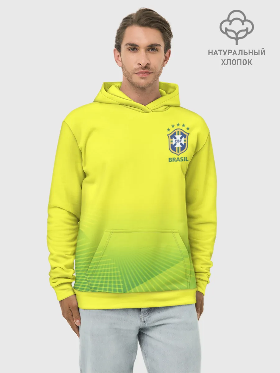 Худи мужской база хлопок / Football Бразилия