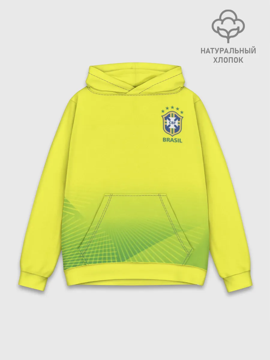Худи мужской база хлопок / Football Бразилия
