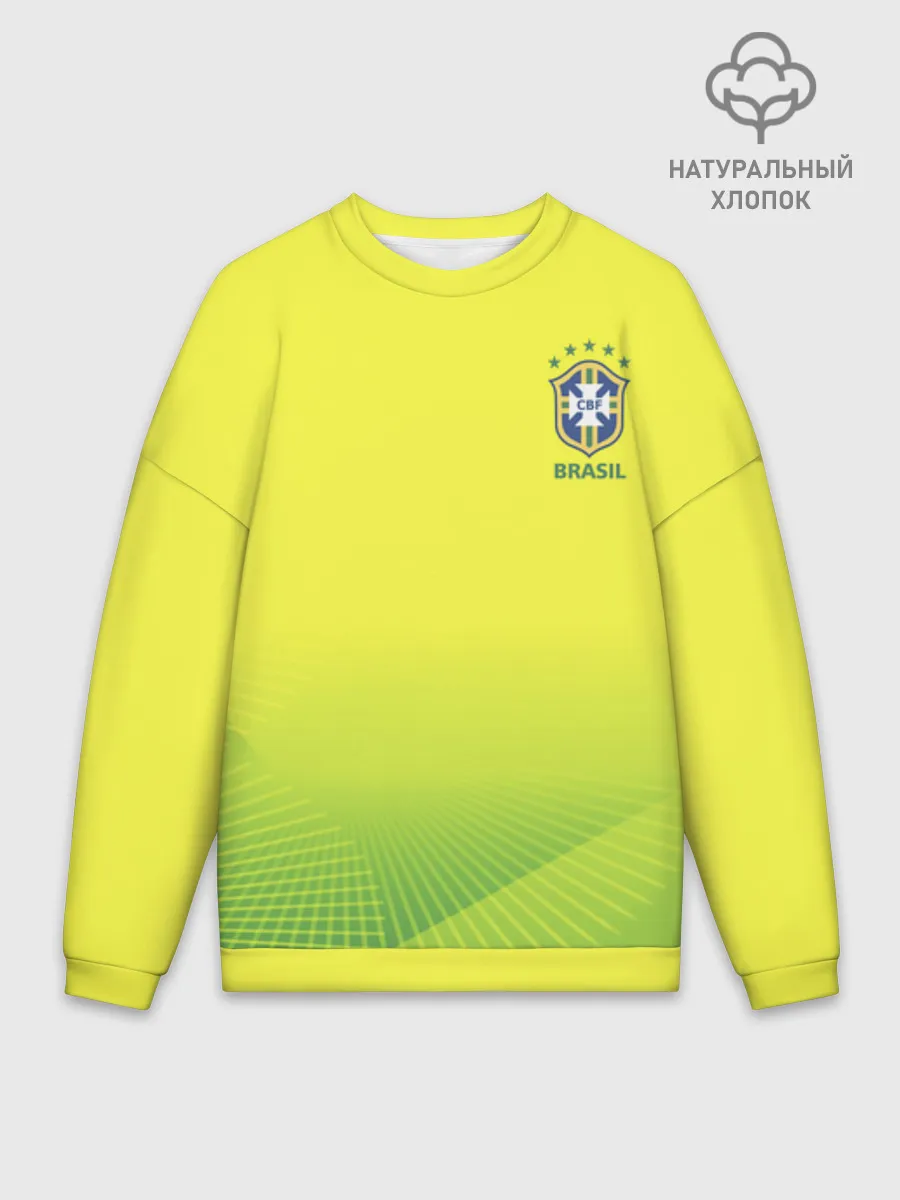 Мужской свитшот оверсайз хлопок / Football Бразилия