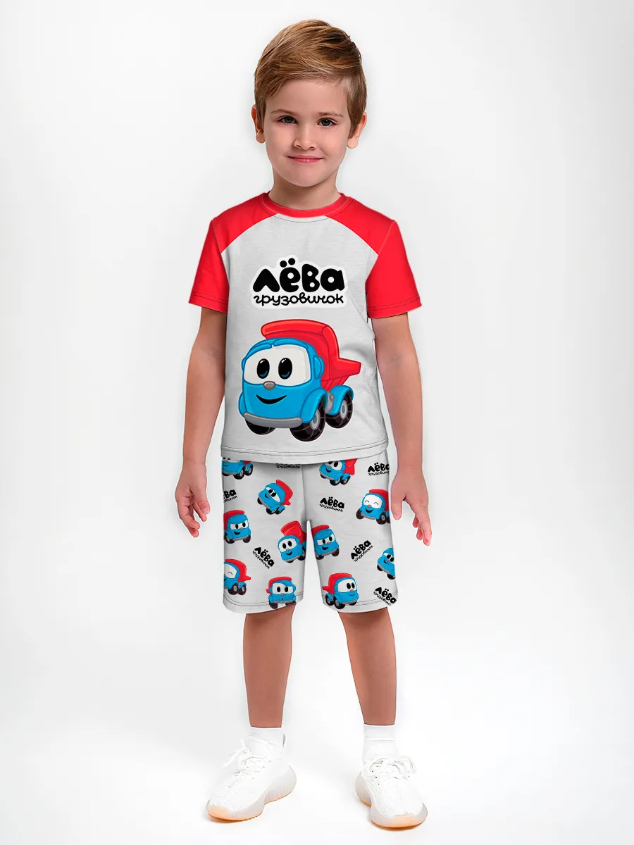 Детская пижама с шортами / Грузовичок Лёва GreyRed