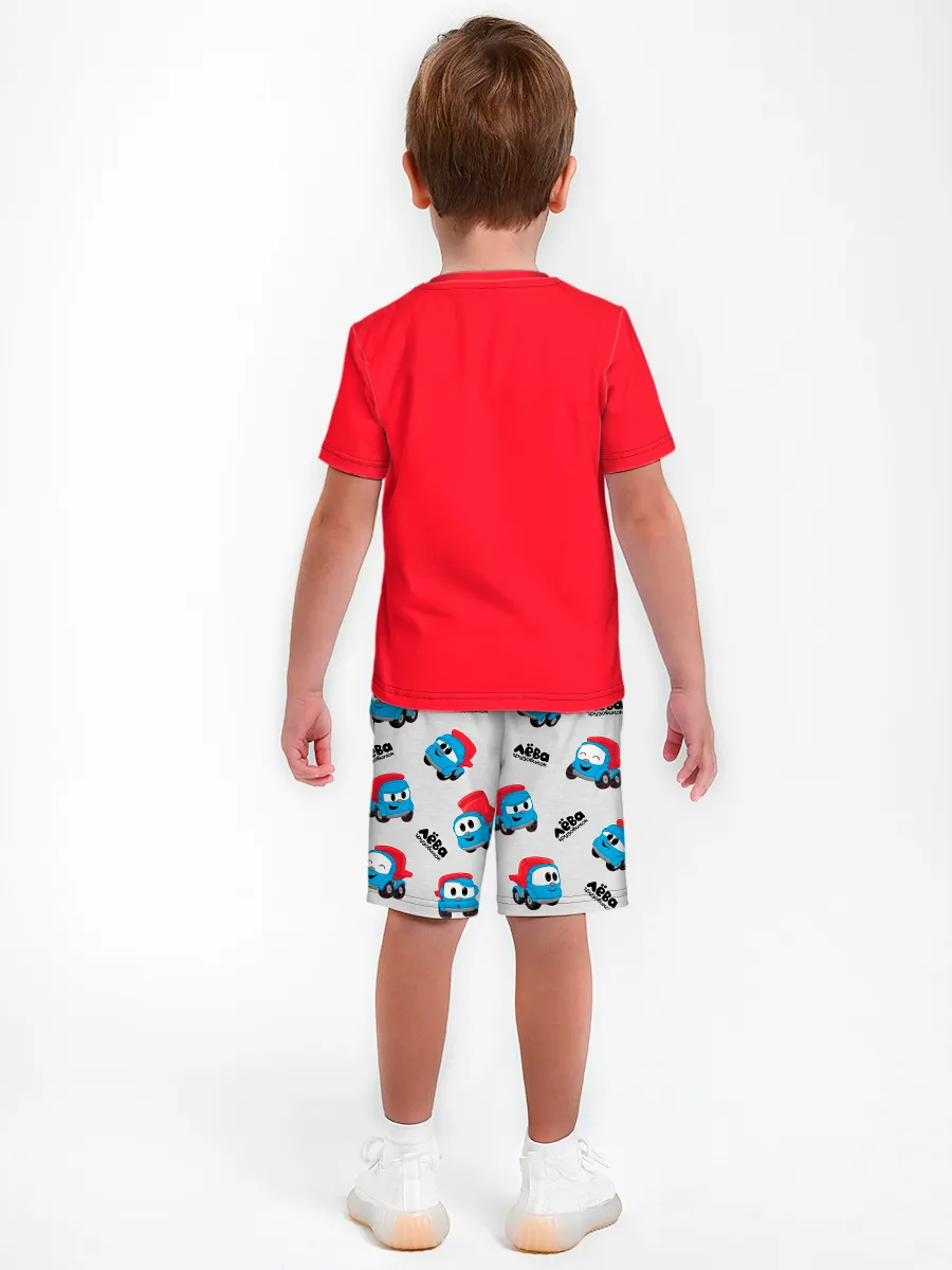 Детская пижама с шортами / Грузовичок Лёва GreyRed