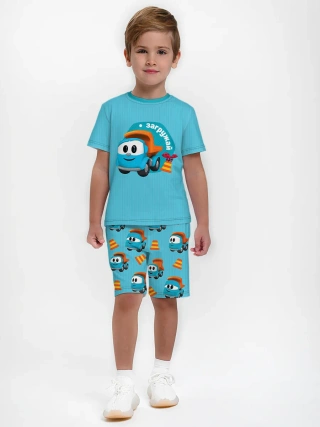 Детская пижама с шортами / Грузовичок Лёва LevaLightBlue