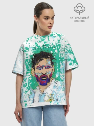 Женская футболка оверсайз хлопок / Месси