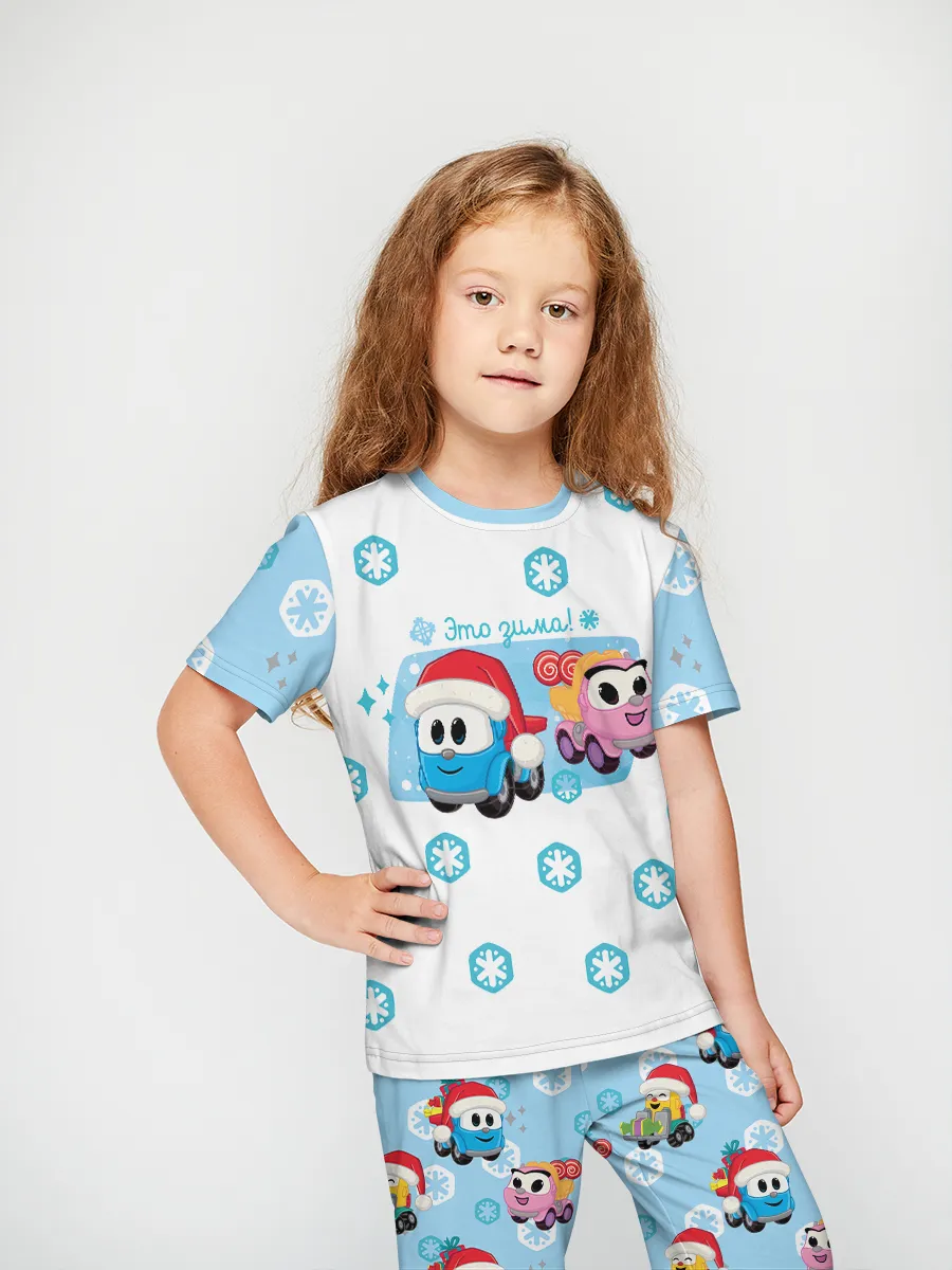 Детская пижама с брюками хлопок / Грузовичок Лёва Snow
