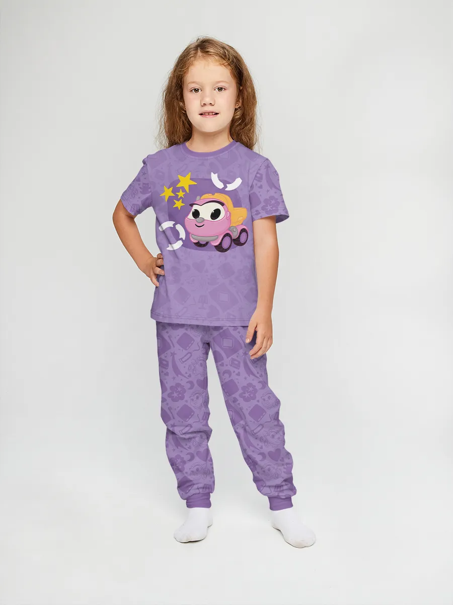 Детская пижама с брюками хлопок / P016_LeaViolet