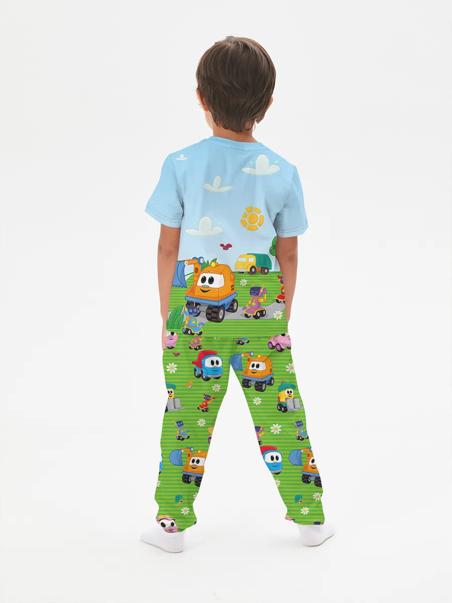 Детская пижама с брюками хлопок / P016_LevaFriends