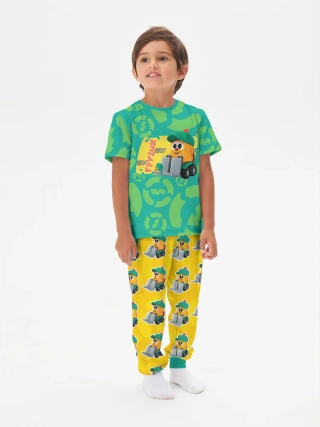 Детская пижама с брюками хлопок / Грузовичок Лёва Gruzik