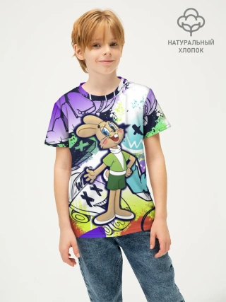Детская футболка хлопок / Ну Погоди граффити