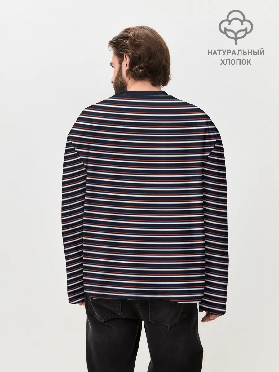 Мужской лонгслив оверсайз хлопок / Дизайн #54188