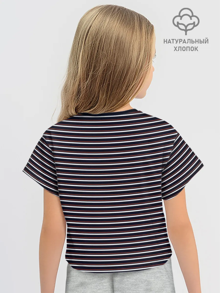 Футболка для девочки укороченная оверсайз хлопок / Дизайн #54188