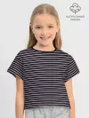Футболка для девочки укороченная оверсайз хлопок / Дизайн #54188