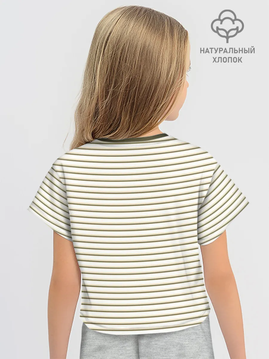 Футболка для девочки укороченная оверсайз хлопок / Дизайн #54187