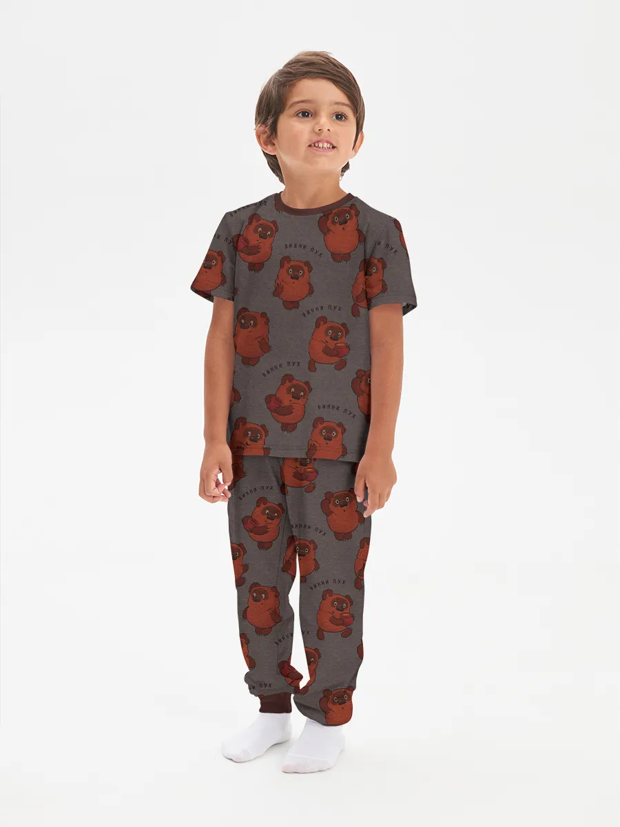 Детская пижама с брюками хлопок / Винни Пух Brown