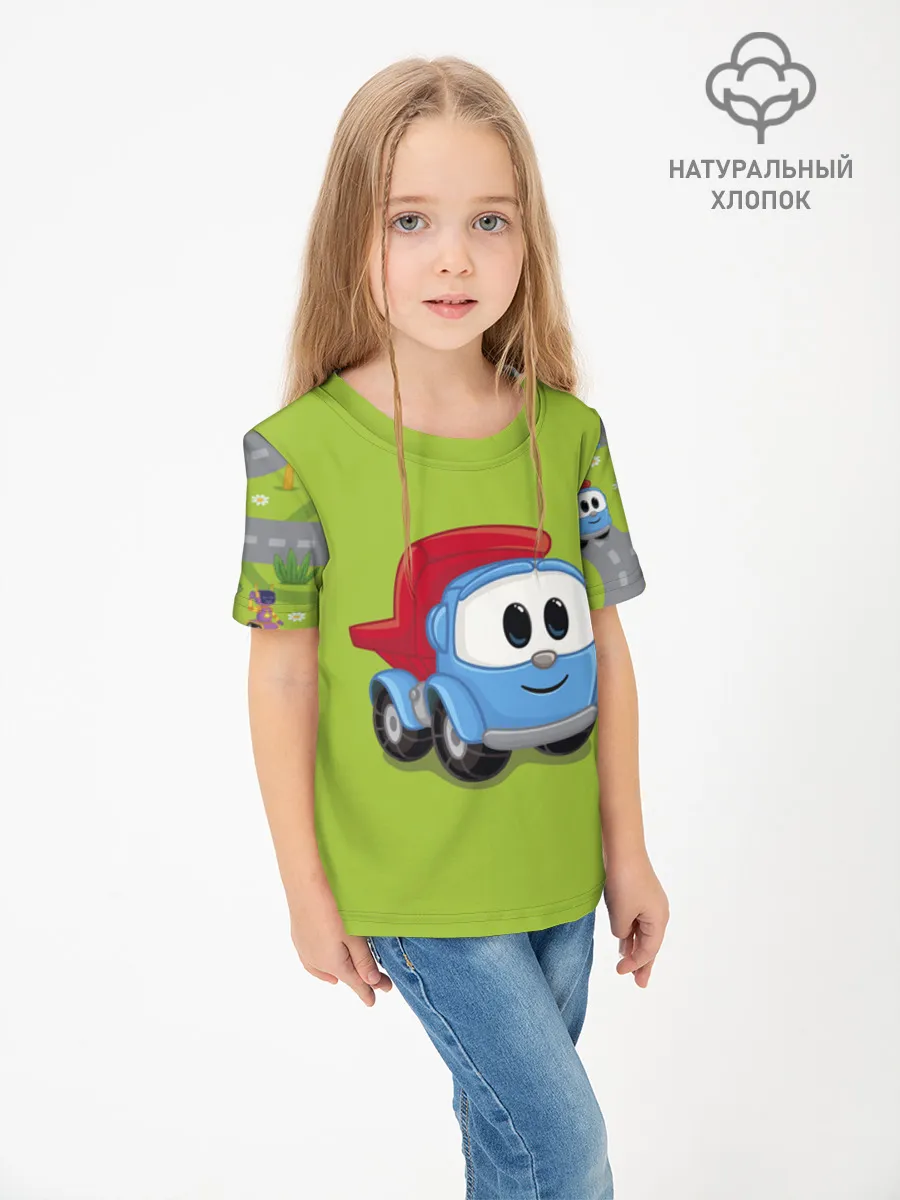 Детская футболка хлопок / Грузовичок Лёва Green
