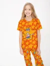 Детская пижама с брюками хлопок / P014_ОКZoOrange