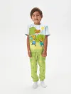 Детская пижама с брюками хлопок / Оранжевая корова Green
