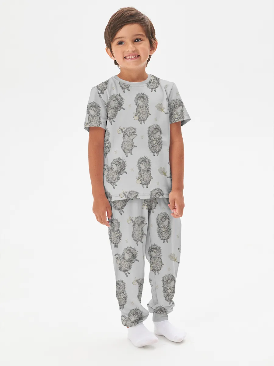 Детская пижама с брюками хлопок / Ёжик в тумане Grey