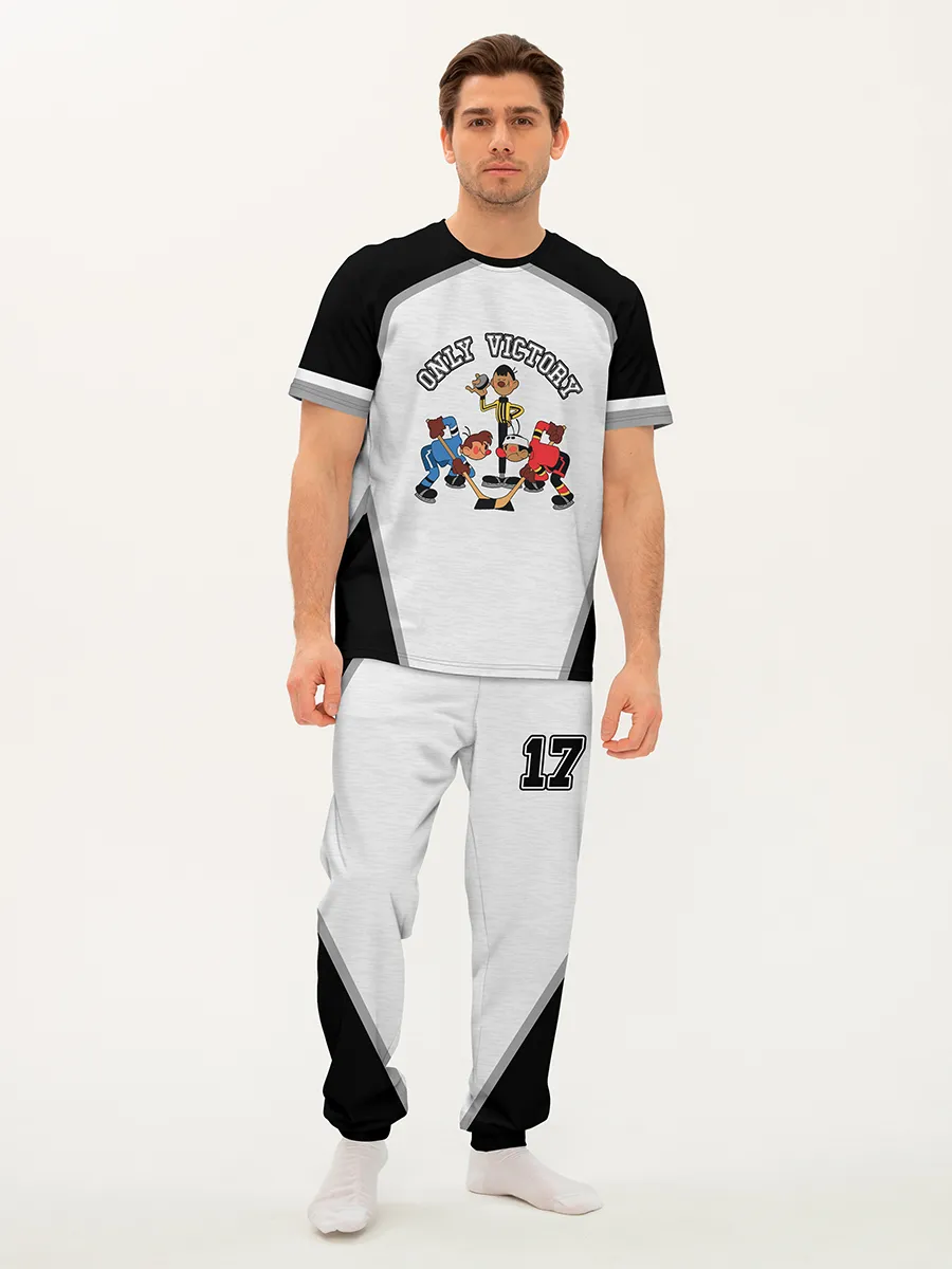 Мужская пижама с брюками / Шайбу BlackGrey