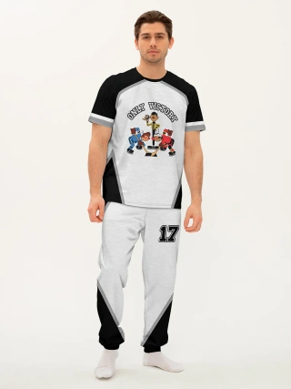 Мужская пижама с брюками / Шайбу BlackGrey