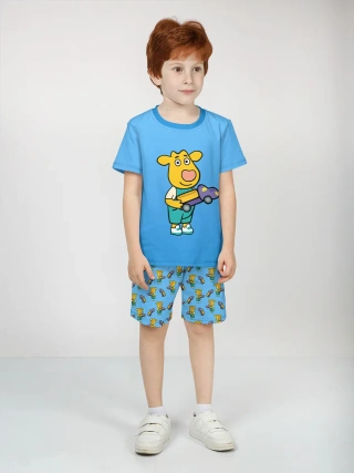 Детская пижама с шортами / Оранжевая корова Blue