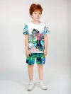 Детская пижама с шортами / P014_WolfGraffiti