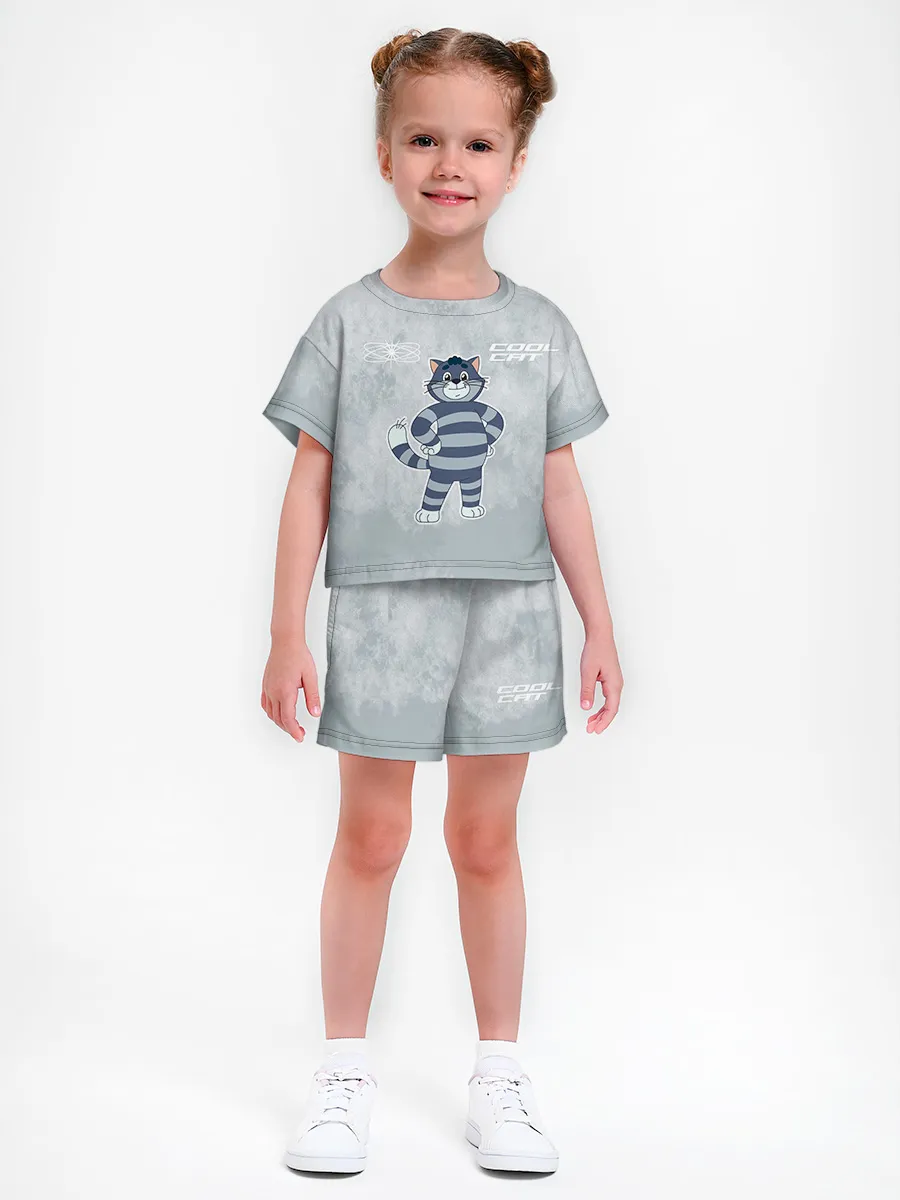 Девочкина пижама с шортами / P014_ProstokvashenoGrey
