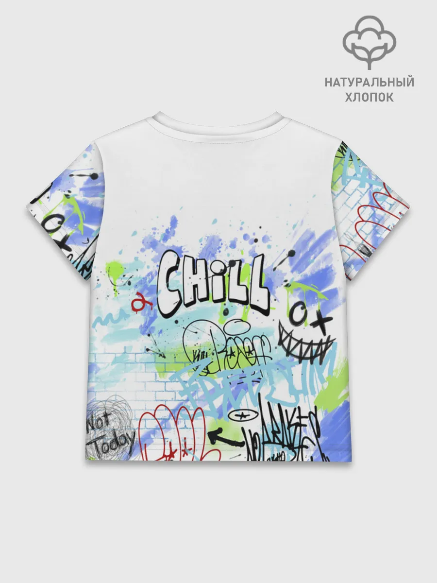 Детская футболка хлопок / Волк граффити