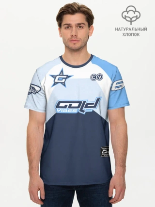 Мужская базовая футболка хлопок / Шайбу Шайбу ShaibaBlue