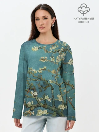 Лонгслив женский. Хлопок / Миндаль