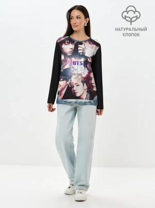 Лонгслив женский. Хлопок / Bts
