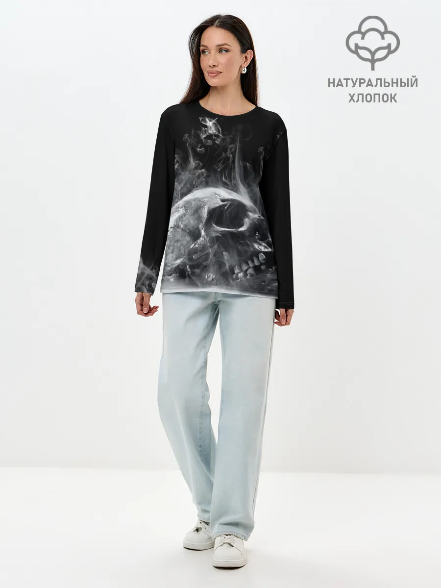 Лонгслив женский. Хлопок / Skull