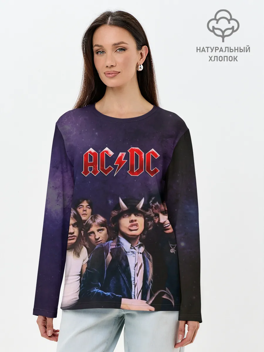 Лонгслив женский. Хлопок / AC/DC