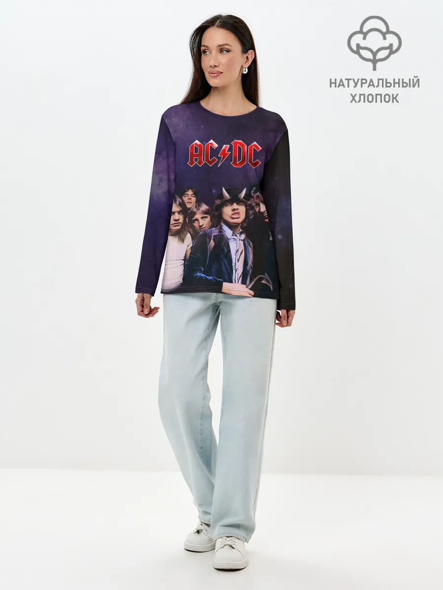 Лонгслив женский. Хлопок / AC/DC