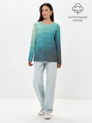 Лонгслив женский. Хлопок / Геометрия
