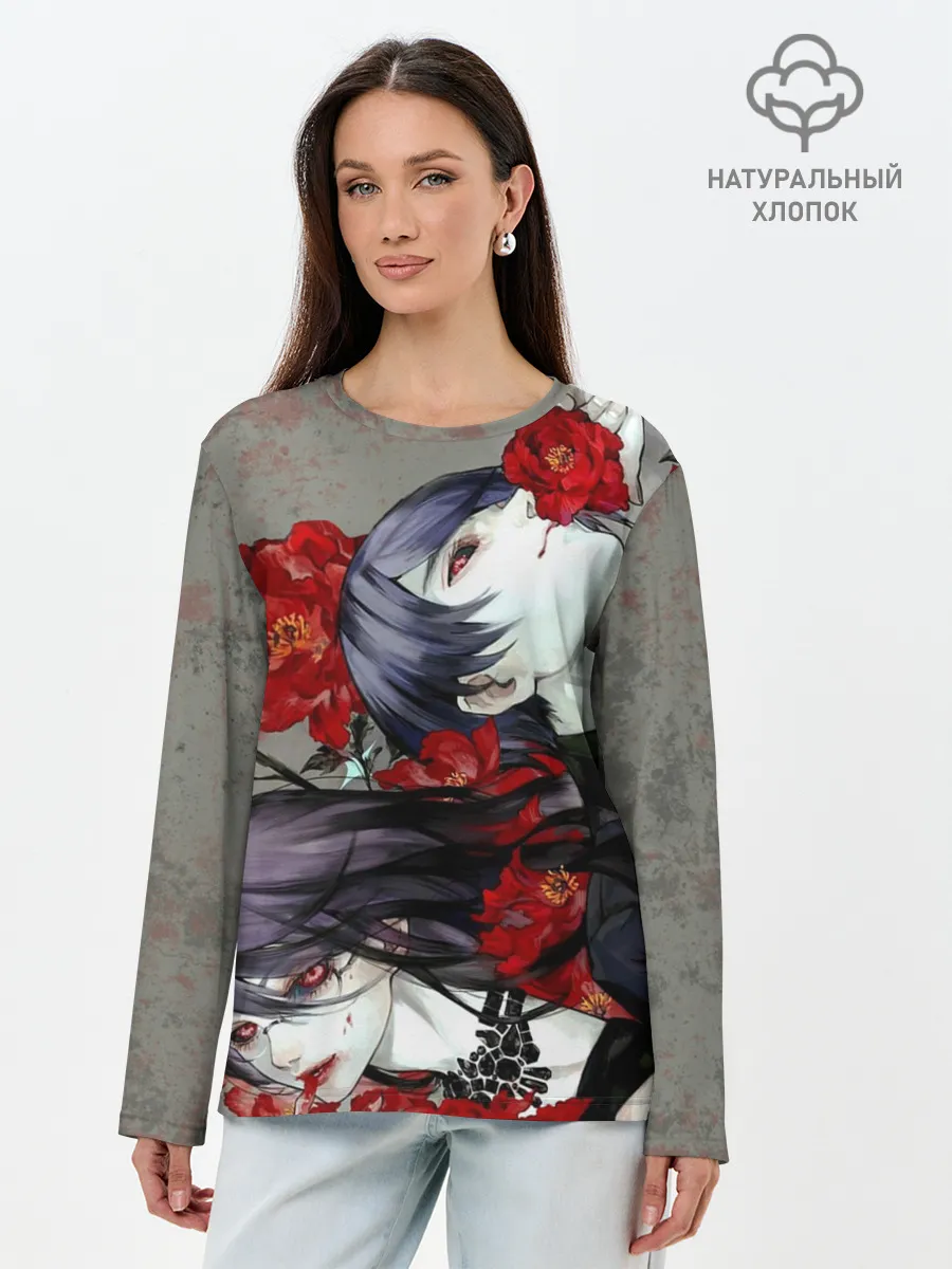 Лонгслив женский. Хлопок / Токийский Гуль