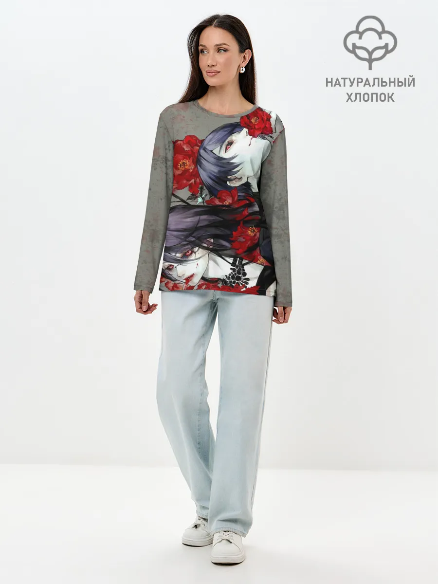 Лонгслив женский. Хлопок / Токийский Гуль