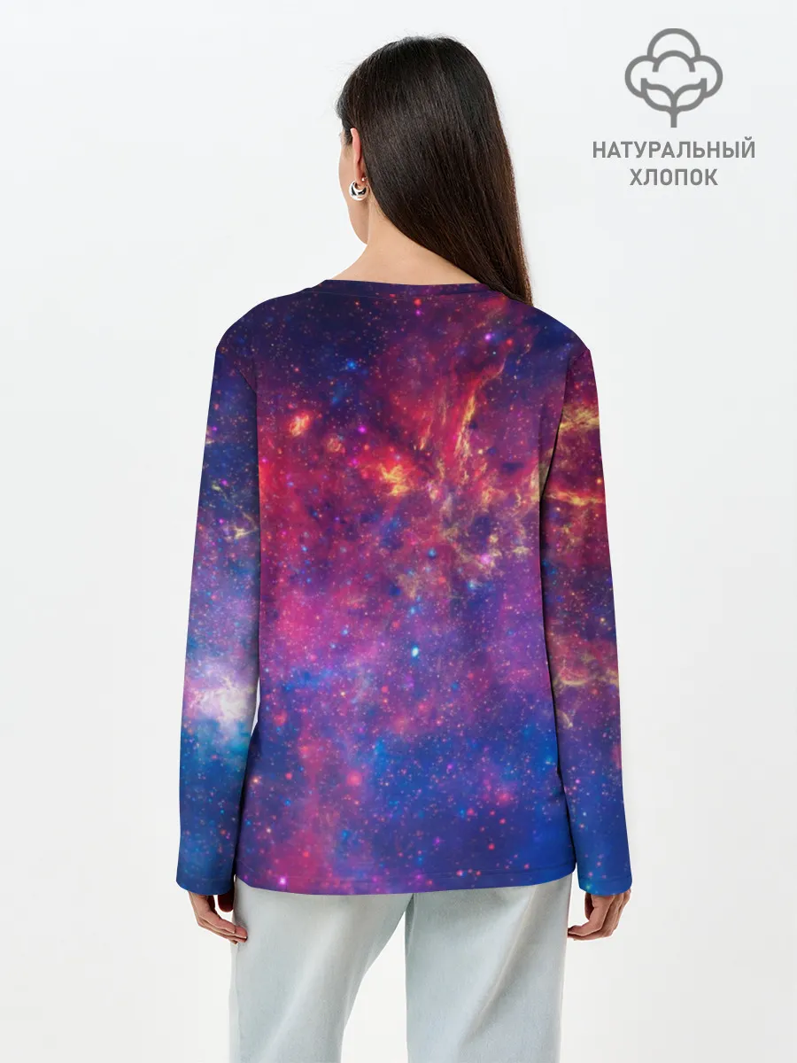 Лонгслив женский. Хлопок / Космос
