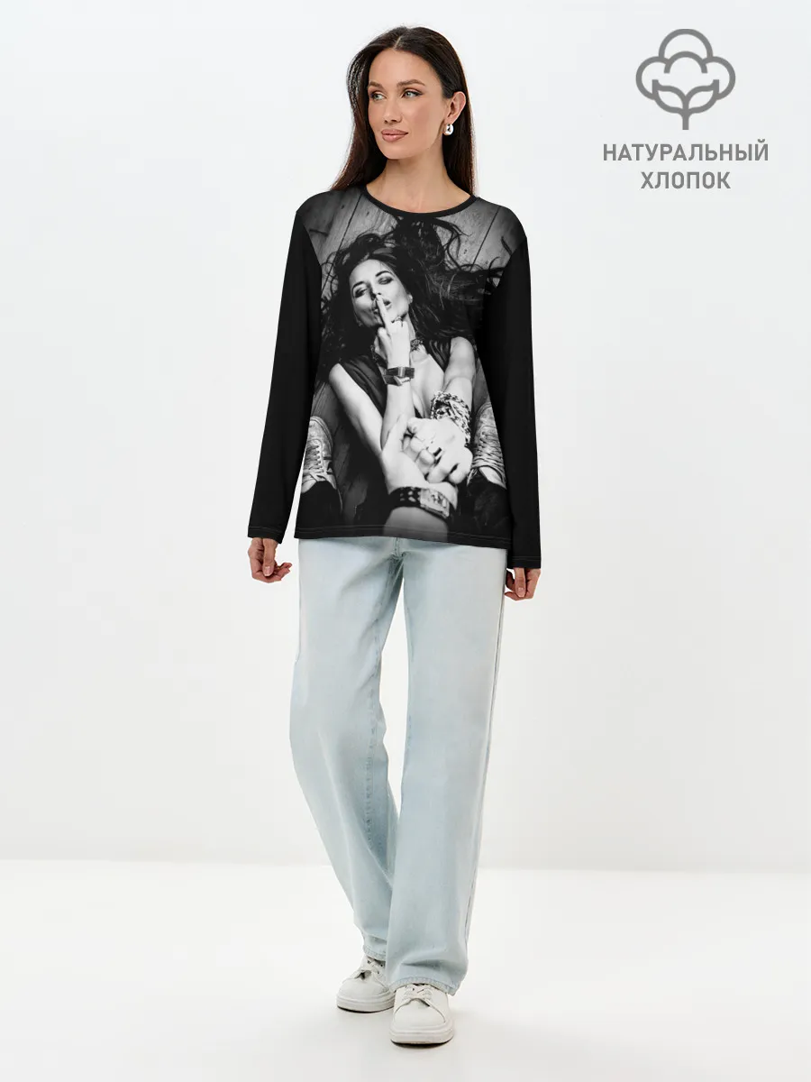 Лонгслив женский. Хлопок / Девушка