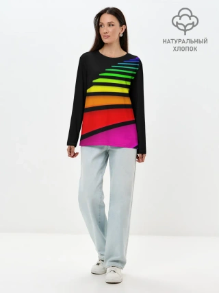 Лонгслив женский. Хлопок / Лестница